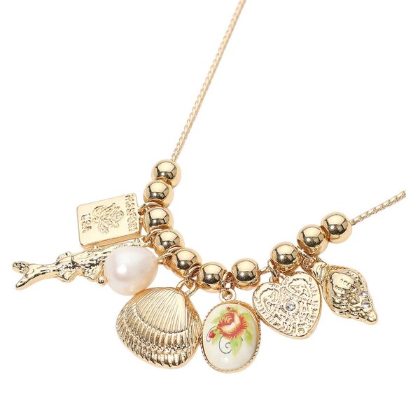 Passport to Paradise Island Gold Dipped Charm Necklace - Picture 5 of 5